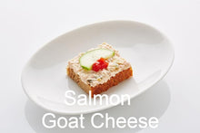 Load image into Gallery viewer, French Tartines Assorted Square with Spread: Fish - Liptauer - Tuna - Hummus - Salmon Goat Cheese $1,60/each
